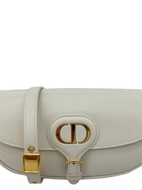 Christian Dior  Bobby East West Calfskin Leather Shoulder Bag Off White